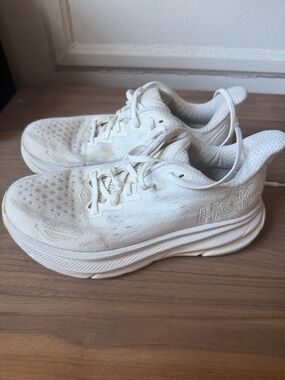 HOKA White Running Sneakers Clifton